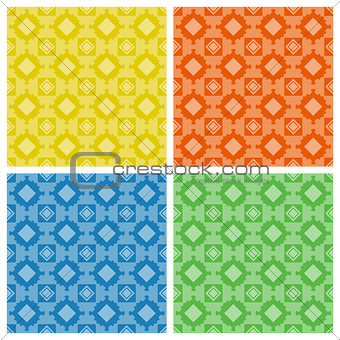 Set. Colored seamless geometric patterns