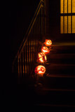 Pumpkins on door steps