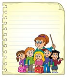 Notebook page with school class