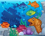 Underwater ocean fauna theme 9