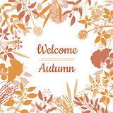 Flat design style Welcome Autumn card