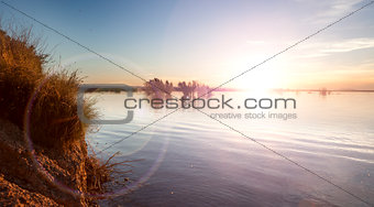 Water sunset background