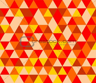 Tile vector background with yellow, red and brown triangle geometric mosaic