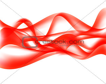 Abstract Wave on White Background. Vector Illustration. 