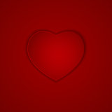 Heart on Red Background Vector Illustration