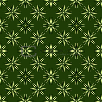 Geometric flowers. Green background