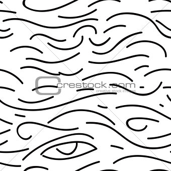 Seamless hand drawn irregular uneven black and white texture