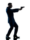 man with a handgun silhouette isolated