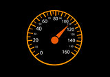 Car speedometers on black background