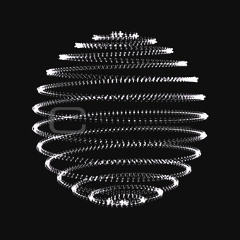 Abstract 3D sphere spiral shape