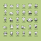 Funny pandas collection, sketch for your design