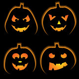Set of 4 halloween pumpkins