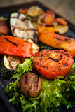 Grilled vegetables, baked in coal oven