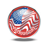 Patriot day card with the flag of unites states of america in a silver circle. Digital vector image
