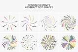 Abstract colorful dot shapes.