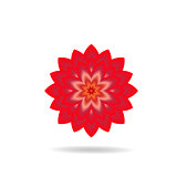 Abstract red vector flower.