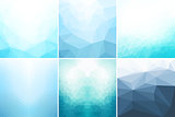 Blue abstract geometric backgrounds.