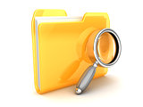 folder and magnify glass