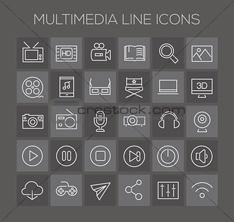 Inline Multimedia Icons Collection