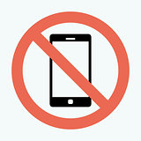 Vector no cell phone sign