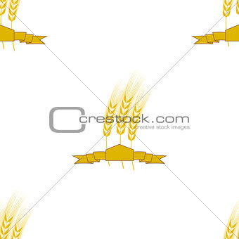 Wheats Ribbon Seamless Pattern.