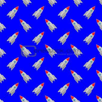 Space Rocket Seamless Pattern