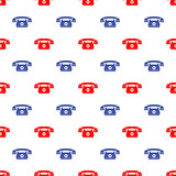 Retro Phone Pattern. Silhouette of Old Telephone