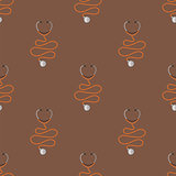 Medical Stethoscope Icon Seamless Pattern