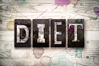 Diet Concept Metal Letterpress Type