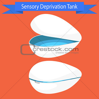 Sensory deprivation Tank vector illustration.