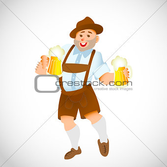 bavarian man with a big glass of beer