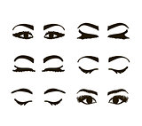 Eyes and brows collection, sketch for your design