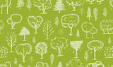 Seamless pattern with trees, sketch for your design