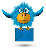 Blue Bird with a Blue Envelope