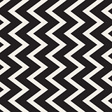 Vector Seamless Black and White Vertical ZigZag Lines Geometric Pattern