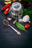 Herbs and spices ingredient for italian food cooking