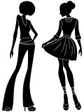 Abstract attractive ladies silhouettes 