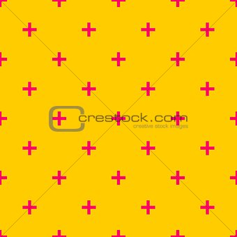 Tile cross plus pastel pink and yellow vector pattern