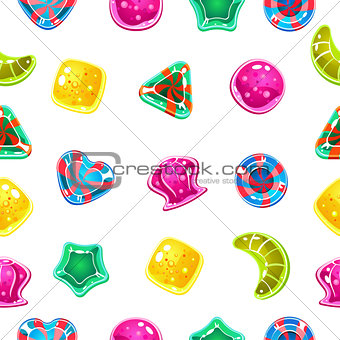 Vector seamless background with colorful Halloween candies