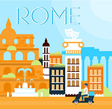 Rome Traditional Background Vector Illustration