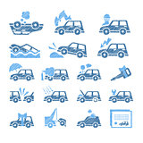 Car Insurance Icons Set. Vector Illustration in Flat Style