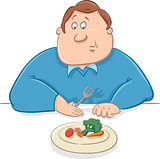 sad man on diet cartoon