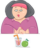 woman on diet cartoon