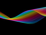 abstract eco fresh rainbow smoke flame helix over black background