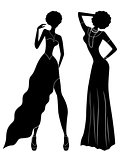 Attractive ladies silhouettes