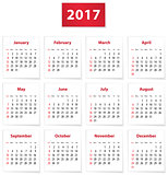 2017 English calendar