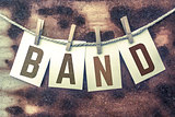 Band Concept Pinned Stamped Cards on Twine Theme
