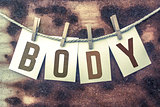 Body Concept Pinned Stamped Cards on Twine Theme
