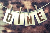 Dine Concept Pinned Stamped Cards on Twine Theme