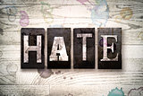 Hate Concept Metal Letterpress Type
